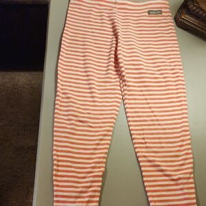 Matilda Jane Coral and White Striped Leggings
